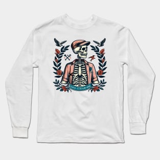 preppy skeleton Live Laugh Die Long Sleeve T-Shirt